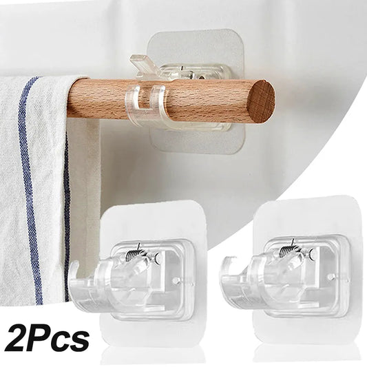 2Pcs Adjustable Curtain Rod Holders